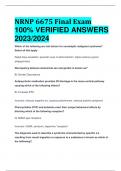 BEST REVIEW NRNP 6675 Final Exam 100% VERIFIED ANSWERS 2023/2024 