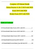 Complete NGN ATI Mental Health Online Practice A, B, C, 2019, ATI Mental Health Exam 2019 & Retake Exam 2019 Questions and Answers (Verified by Expert)