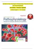 Test Bank For Davis Advantage for Pathophysiology Introductory Concepts and Clinical Perspectives 3rd Edition By Theresa Capriotti, All 42 Chapters Covered, Verified Latest Edition ISBN: 9781719648592