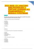 2023 BIOD 151 ANATOMY AND PHYSIOLOGY 1 PORTAGE LEARNING ALLEXAMS(MODULE 1-MODULE 7)TESTBANK