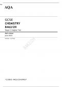 AQA GCSE CHEMISTRY Paper 2 Higher Tier 8462/2H Mark scheme June 2023