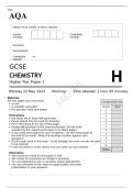 AQA GCSE CHEMISTRY	Higher Tier Paper 1 June 2023 Question paper