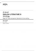 AQA A-level ENGLISH LITERATURE B 7717/2A Paper 2A JUNE 2023 MARK SCHEME: Texts and genres: Elements of crime writing