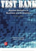 TEST BANK for Applied Statistics in Business and Economics 7th Edition by David Doane & Lori Seward. ISBN-13 978-1260716283.