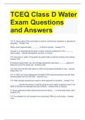 TCEQ Class D Water Exam Questions and Answers 