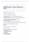 AMCB Boards- Things to Memorize Exam Questions and Answers