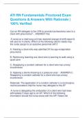 ATI RN Fundamentals Proctored Exam Questions & Answers With Rationale |  100% Verified