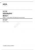 AQA GCSE GEOGRAPHY 8035/1 Paper 1 Mark scheme June 2023- Living With The Physical Environment