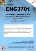 ENG3701 Assignment 1 (COMPLETE ANSWERS) Semester 1 2024 - DUE  March 2024 