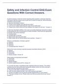 Safety and Infection Control EAQ Exam Questions With Correct Answers..