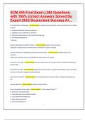 SCM 404 Final Exam ,340 Questions with 100% correct Answers Solved By Expert 2023.Guaranteed Success A+.docx