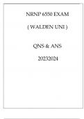 NRNP 6550 EXAM ( WALDEN UNI ) QNS & ANS VERSION 1 20232024