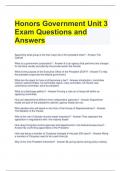 Honors Government Unit 3 Exam Questions and Answers 