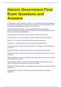 Honors Government Final Exam Questions and Answers 