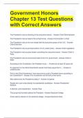 Government Honors Chapter 13 Test Questions with Correct Answers 