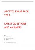 APC3701 EXAM PACK  2023