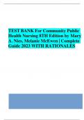 TEST BANK For Community Public Health Nursing 8TH Edition by Mary A. Nies, Melanie McEwen | Complete Guide 2023 WITH RATIONALES 