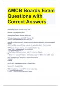 Bundle For AMCB Exam Questions with Correct Answers