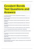 Covalent Bonds Test Questions and Answers 