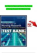 TEST BANK For Burns and Groves The Practice of Nursing Research 9th Edition by Gray| Verified Chapter's 1 - 29 | Complete