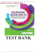 TEST BANK FOR NURSING RESEARCH IN CANADA, 4TH EDITION 100% Complete Solutions Rated A+