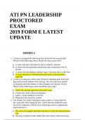 ATI PN LEADERSHIP PROCTORED EXAM 2019 FORM E LATEST UPDATE