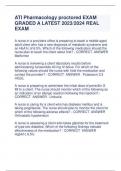 Exam (elaborations) ATI Pharmacology proctored EXAM GRADED A LATEST 2023/2024 REAL EXAM A nurse in a providers office is preparing to teach a middle aged adult client who has a new diagnosis of metabolic syndrome and an HbA1c of 6.5%. Which of the followi