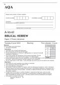 AQA A-level BIBLICAL HEBREW Paper 2 JUNE 2023 QUESTION PAPER:  Prose Literature