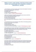 AMBULATORY CARE NURSE CERTIFICATION EXAM  (ANCC) 200 QUESTIONS WITH VERIFIED CORRECT  ANSWERS/A+ GRADE