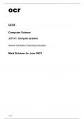 ocr GCSE Computer Science J277/01 June2023 Mark Scheme.