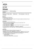 AQA GCSE DRAMA Component 1 JUNE 2023 QUESTION PAPER: Understanding Drama