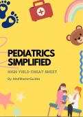 Pediatrics Simplified - High Yield Cheat Sheet by MedMasterGuides