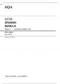 AQA GCSE SPANISH 8698/LH Paper 1	Listening Higher Tier JUNE 2023 MARK SCHEME