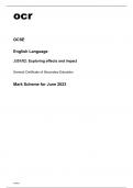 ocr GCSE English Language J351/02 June2023 Mark Scheme.