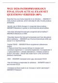 WGU D236 PATHOPHYSIOLOGY  FINAL EXAM ACTUAL EXAM SET  QUESTIONS VERIFIED 100% 