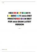 HESI RN EXIT EXAM V1  SCREENSHOTS 2022 INET  PROCTORED EXAM BEST  FOR 2023 EXAM LATEST  VERSION