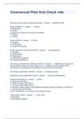 Commercial Pilot Oral Check ride Questions and Answers Graded A+