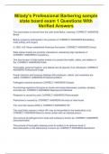 Milady's Professional Barbering sample state board exam 1 Questions With Verified Answers