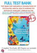 Test Bank for Varcarolis' Foundations of Psychiatric Mental Health Nursing A Clinical approach 9th Edition by Margaret Jordan Halter Chapter 136