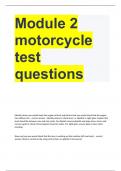 Module 2 motorcycle test questions