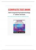 Stahl’s Essential Psychopharmacology 5th Edition Test Bank all chapters (complete)
