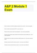 A&P 2 Module 1 Exam