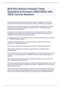 NLN Pax Science Practice Tests Questions & Answers (2023-2024) with 100% Correct Answers