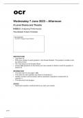 ocr A Level Drama and Theatre H459/31 June2023 Question Paper.