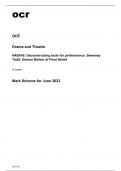 ocr A Level Drama and Theatre H459/45 June2023 Mark Scheme.