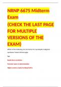 NRNP 6675 Midterm Exam with Complete Solutions 2024 Update.