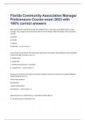 Florida Community Association Manager Prelicensure Course exam 2023 with 100% correct answers