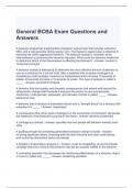 General BCBA Exam Questions and Answers