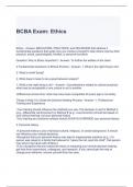 BCBA Exam Ethics Questions with correct Answers