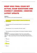 NRNP 6566 FINAL EXAM SET  ACTUAL EXAM QUESTIONS AND  CORRECT ANSWERS | VERIFIED  LATEST UPDATE